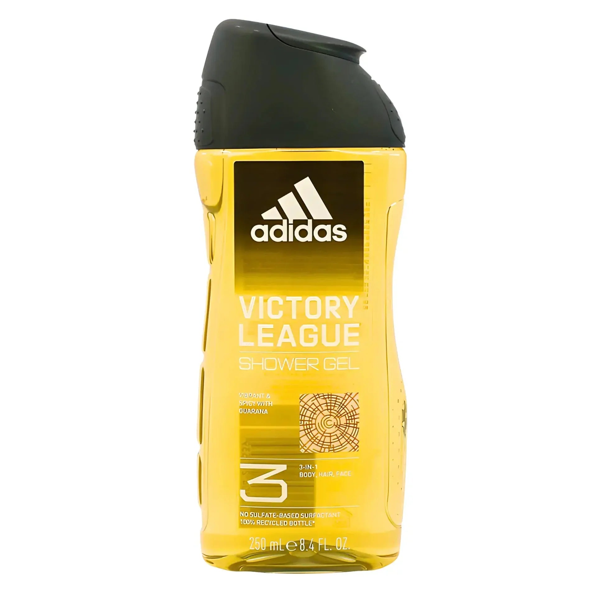 Adidas Victory League duschgel gult 250 ml flaska, 3-i-1 för kropp, hår och ansikte