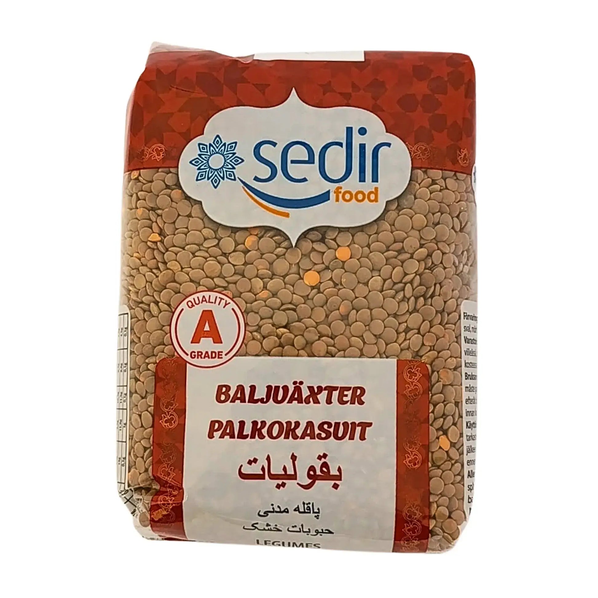 Bruna linser förpackade, sedir food, baljväxter, orientaliska kolonialvaror online