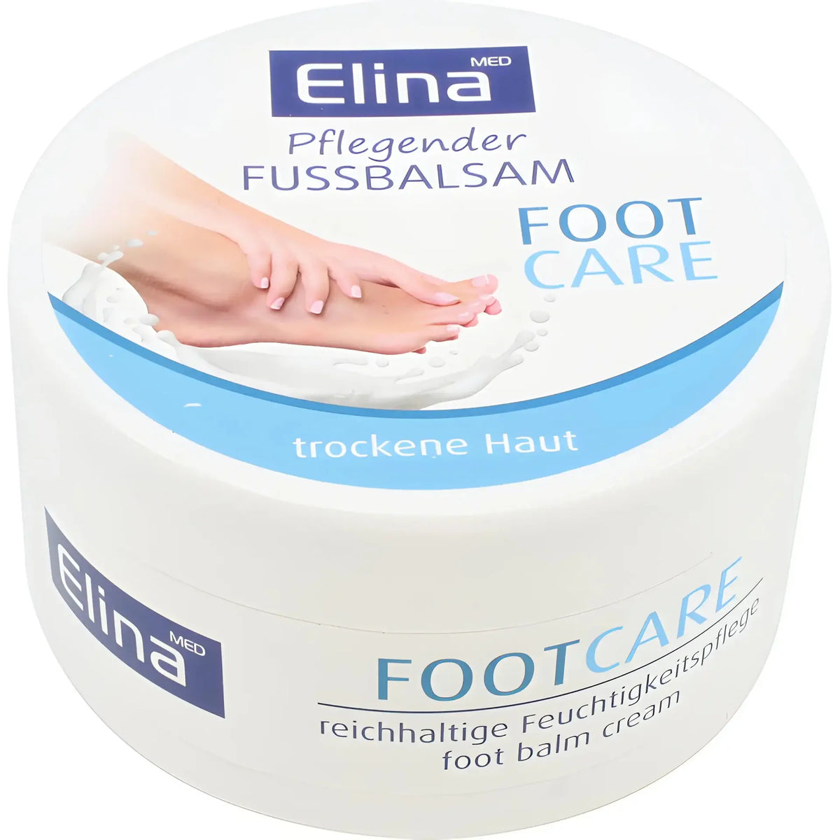 Elina fotkräm burk för torra fötter, återfuktande fotbalsam, produktbild
