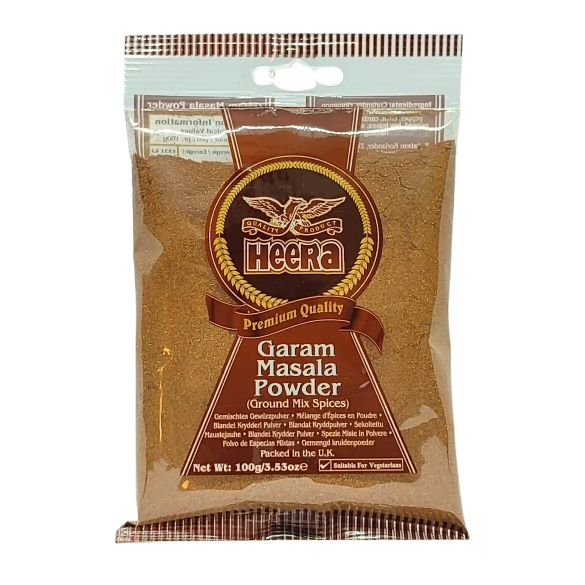 Heera Garam Masala kryddmix 100g i transparent förpackning, indiska kryddor online