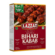 Kryddmix för bihari kabab i förpackning, röd låda med Lazzat.