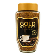 Snabbkaffe Gold Deluxe snabbkaffe i glasburk med guldfärgat lock, 200 g