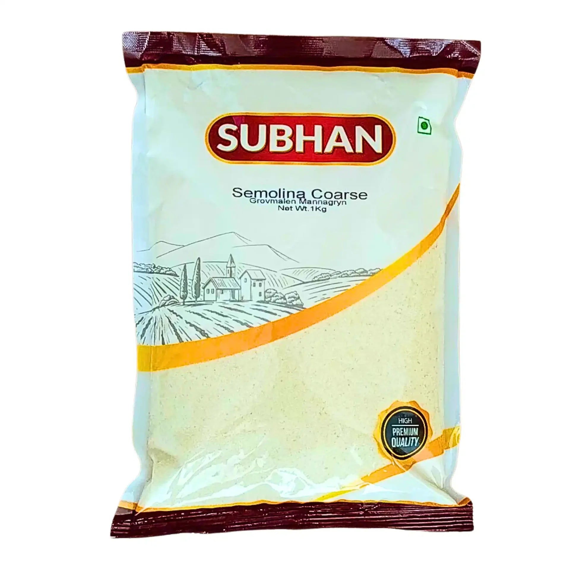 Subhan grovmalet durumvete mannagryn 1 kg i förpackning, livsmedel orientalisk mat