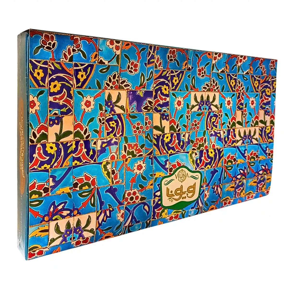 Färgglad ask med orientaliskt mönster, premium konfektyr pistage, elegant persisk design